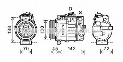 AVA QUALITY COOLING msak613 -  Компрессор, кондиционер
